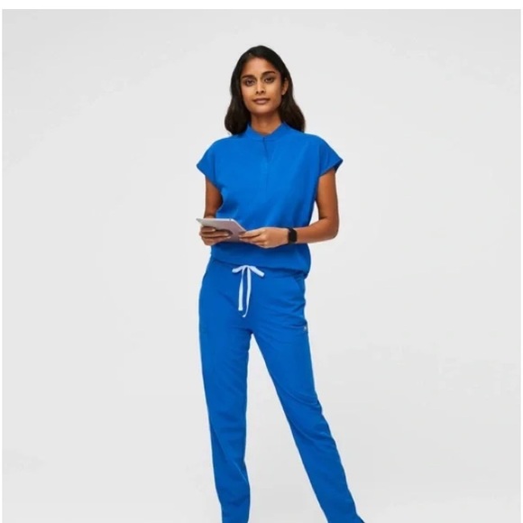 Set FIGS Rafaela Royal Blue Top And Zamora Jogger Set XS/S - Picture 1 of 16